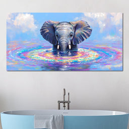 Elephant in Dreamy Waters - NicheCanvas