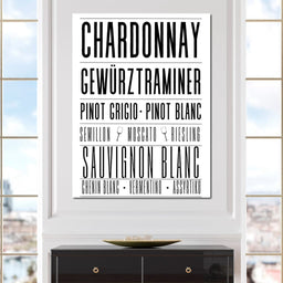 White Wine Typography - NicheCanvas