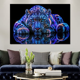 Bioluminescent Snow Leopard - TooplesArt - NicheCanvas