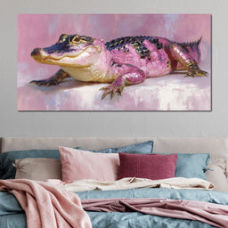 Pink Gator Lounge Portrait - NicheCanvas