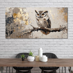 Golden Gaze of the Noble Owl - NicheCanvas