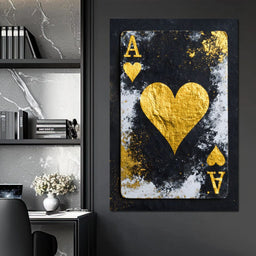 Gilded Ace of Hearts Noir - NicheCanvas