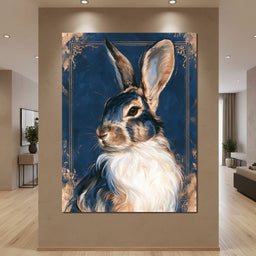 Noble Hare of the Gilded Study - NicheCanvas