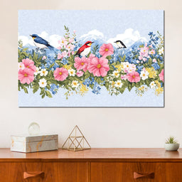 Birds Among Blossoming Peaks - NicheCanvas