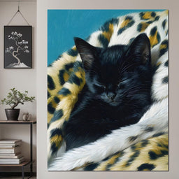 Slumbering Feline Dreams - NicheCanvas