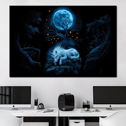 Moonlit Unicorn’s Sanctuary - TooplesArt - NicheCanvas