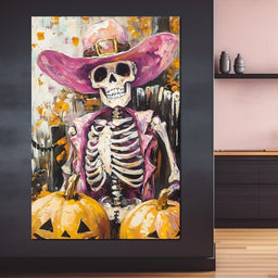 Wild West Pumpkin Skeleton Spirit - NicheCanvas