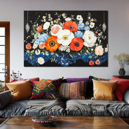 Floral Symphony on Midnight - NicheCanvas