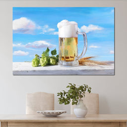Golden Mug Amidst Summer Clouds - NicheCanvas