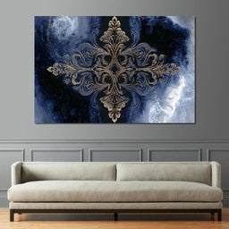 Gilded Blue Reverie - NicheCanvas