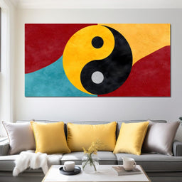 Golden Yin Yang Abstract Balance - NicheCanvas