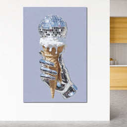 Chrome Hand Disco Ice Cream Dream - NicheCanvas