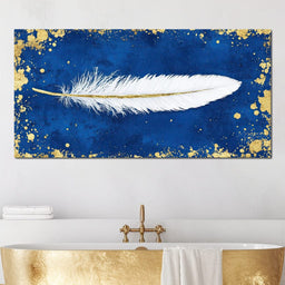 Feathered Dreams in Gold - NicheCanvas