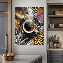 Cosmic Coffee Safari Dream - NicheCanvas