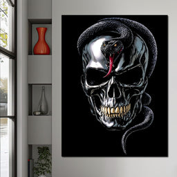 Serpent Crowned Skull Night - NicheCanvas
