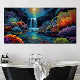 Neon Reef Falls - TooplesArt - NicheCanvas