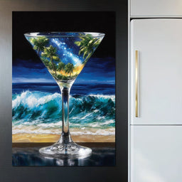 Cosmic Cocktail Island Night - NicheCanvas