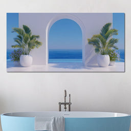 Mediterranean Tranquil Archway - NicheCanvas