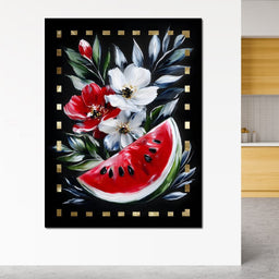 Summer Floral Watermelon Delight - NicheCanvas