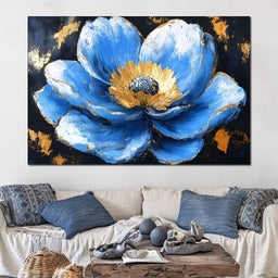 Blue Petals Celestial Bloom - NicheCanvas