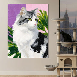 Emerald Eyed Cat Tropical Muse - NicheCanvas