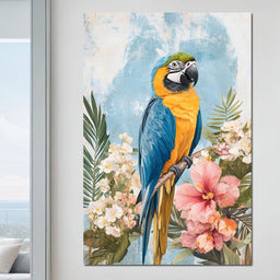 Radiant Parrot Blooms - NicheCanvas