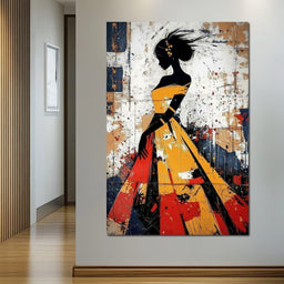 Women in Yellow Dress - NicheCanvas