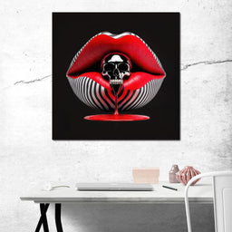 Chrome Skull Kiss - TooplesArt - NicheCanvas
