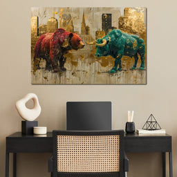 The Clash of Bull and Bear Forces - NicheCanvas