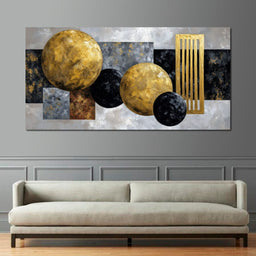 Golden Geometric Orbits - NicheCanvas