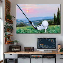 Sunset Swing Over Fields - NicheCanvas