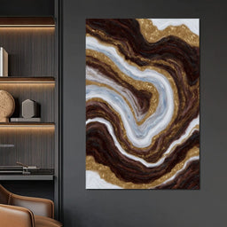 Gilded Marble River Flow - NicheCanvas