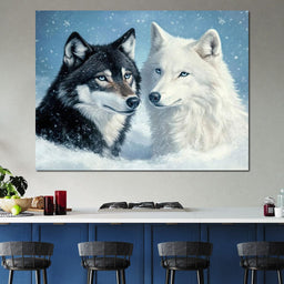 Eternal Snowbound Wolves - NicheCanvas