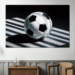Soccer Ball Shadow Stripes - NicheCanvas