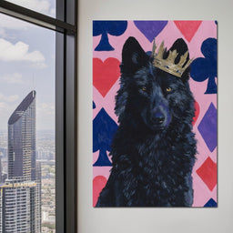 Regal Midnight Wolf Card Royalty - NicheCanvas