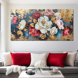 Golden Royal Flowers 01 - Wildrose Creations - NicheCanvas