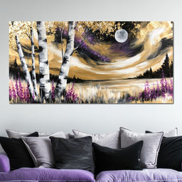 Golden Solstice Over The Purple Wilds - NicheCanvas