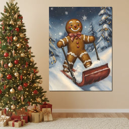 Gingerbread Joy Snowy Trek - NicheCanvas