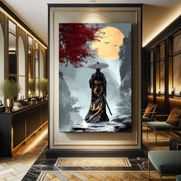 Samurai Moonlight Reverie - NicheCanvas