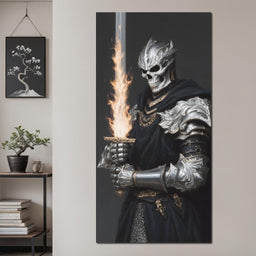 Flaming Sword of the Bone Knight - NicheCanvas