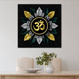 Golden Leaf Mandala Aura - NicheCanvas