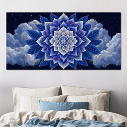 Starlit Sapphire Petal Mandala - NicheCanvas