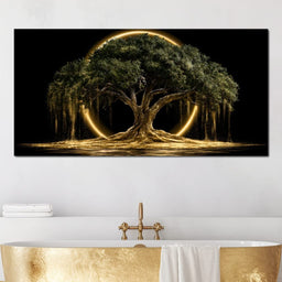 Ancient Tree Upon The Hollow Moon - NicheCanvas