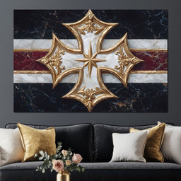 Golden Heritage Cross Emblem - NicheCanvas