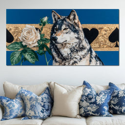 Wolf Regal Ivory Rose Saga - NicheCanvas