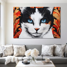 Enchanted Blue Eyed Cat Stare - NicheCanvas