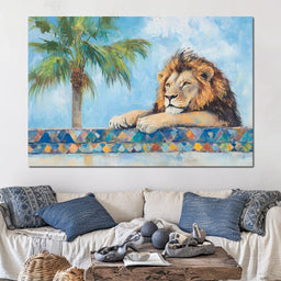 Lion Oasis Tranquility - NicheCanvas