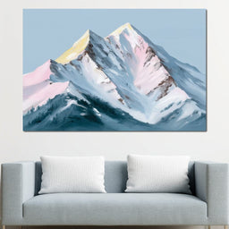 Pastel Alpine Summit Glow - NicheCanvas