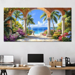 Mediterranean Paradise Vista - NicheCanvas