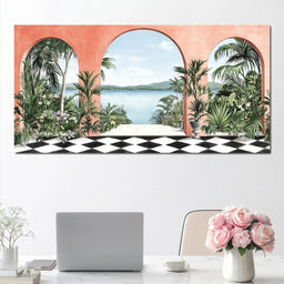 Mediterranean Tropical Vista - NicheCanvas